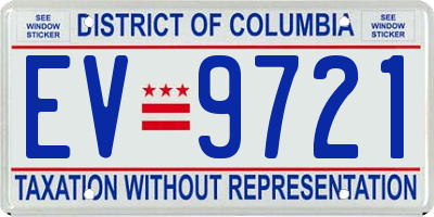 DC license plate EV9721