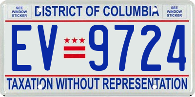 DC license plate EV9724