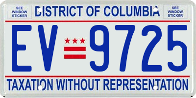 DC license plate EV9725