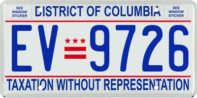 DC license plate EV9726