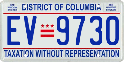 DC license plate EV9730