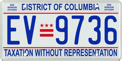 DC license plate EV9736