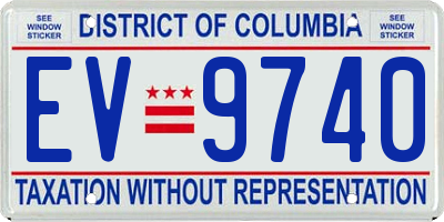 DC license plate EV9740