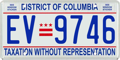 DC license plate EV9746