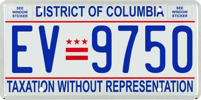 DC license plate EV9750