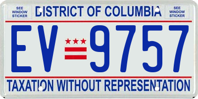 DC license plate EV9757