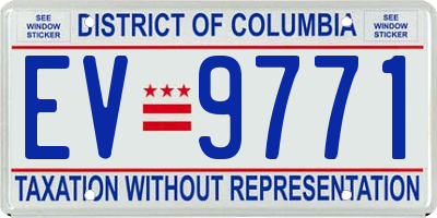 DC license plate EV9771