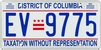 DC license plate EV9775