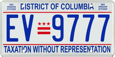 DC license plate EV9777