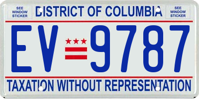 DC license plate EV9787