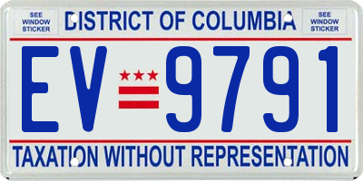 DC license plate EV9791