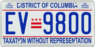 DC license plate EV9800