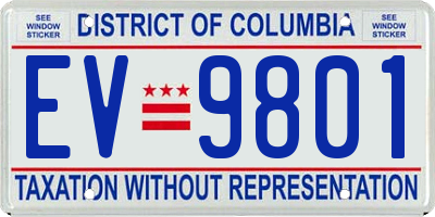 DC license plate EV9801