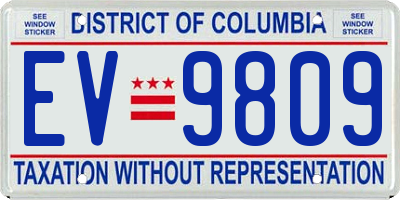 DC license plate EV9809