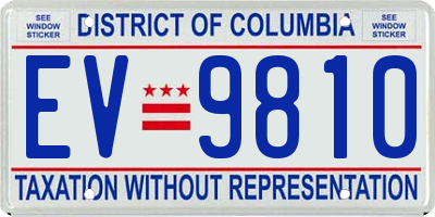 DC license plate EV9810