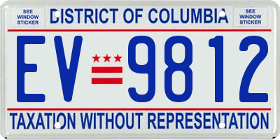 DC license plate EV9812