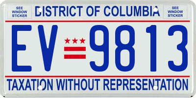 DC license plate EV9813