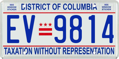 DC license plate EV9814