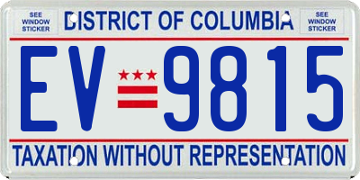 DC license plate EV9815