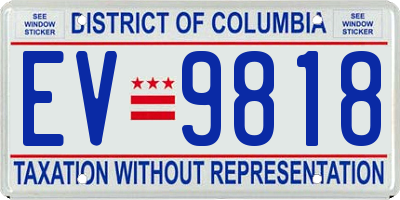 DC license plate EV9818