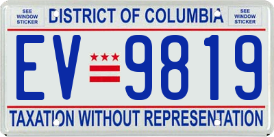 DC license plate EV9819