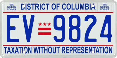 DC license plate EV9824