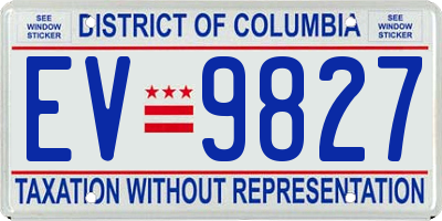 DC license plate EV9827