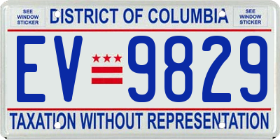 DC license plate EV9829