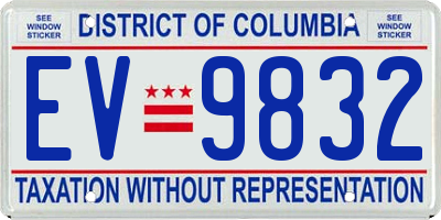 DC license plate EV9832