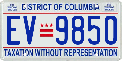 DC license plate EV9850