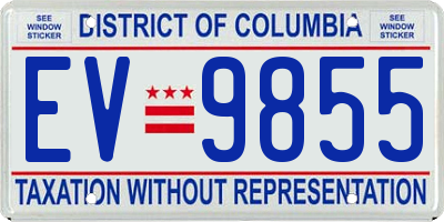 DC license plate EV9855