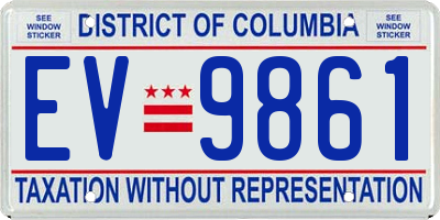 DC license plate EV9861