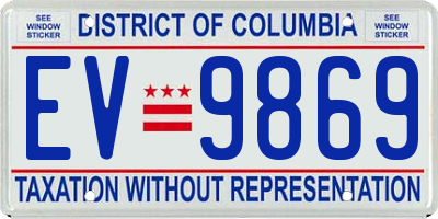 DC license plate EV9869