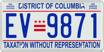 DC license plate EV9871