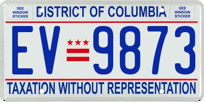 DC license plate EV9873