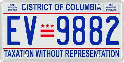 DC license plate EV9882