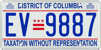 DC license plate EV9887