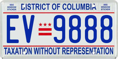 DC license plate EV9888