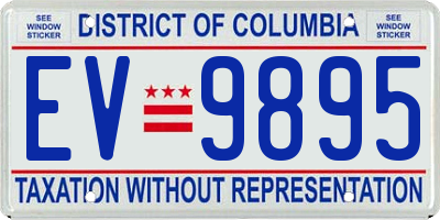 DC license plate EV9895