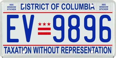 DC license plate EV9896