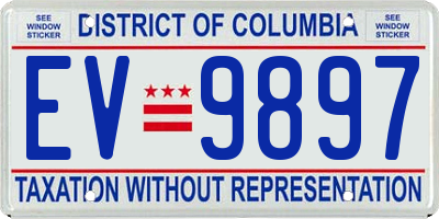 DC license plate EV9897