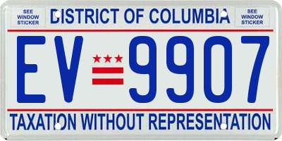 DC license plate EV9907