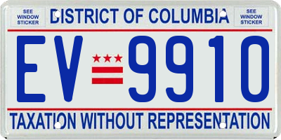 DC license plate EV9910