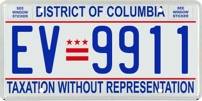 DC license plate EV9911