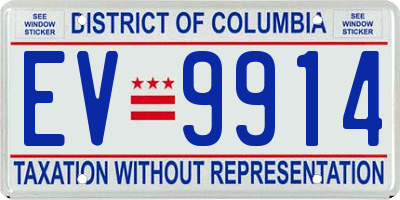 DC license plate EV9914