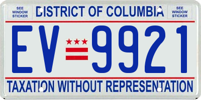 DC license plate EV9921