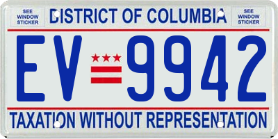 DC license plate EV9942