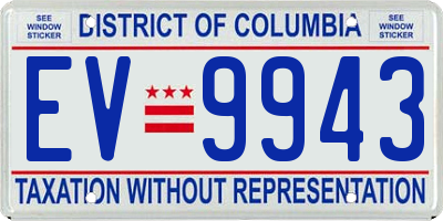 DC license plate EV9943