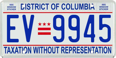 DC license plate EV9945