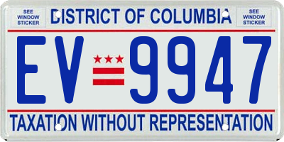 DC license plate EV9947